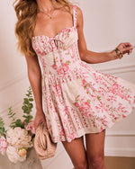 Peach Floral % Evena Floral Mini Dress-5