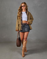 Dannie Denim Frayed Hem Mini Skirt