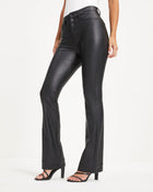 Black % Howard High Rise Faux Leather Flare Pants-1-1