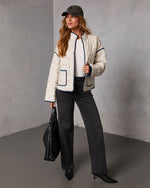 Warm Hearts Quilted Heart Print Jacket