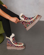 Multi % Joppie Faux Suede Fur Lined Booties-6