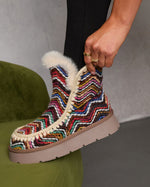 Multi % Joppie Faux Suede Fur Lined Booties-5