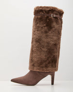 Margo Faux Suede Faux Fur Knee High Boots