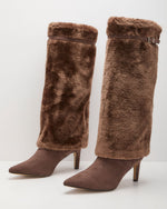 Margo Faux Suede Faux Fur Knee High Boots