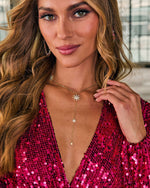 Azora Scattered Star Lariat Necklace