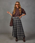 Adela Cotton Plaid Maxi Skirt