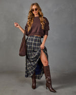 Adela Cotton Plaid Maxi Skirt