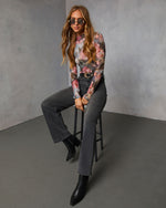 Blue Multi % Thrill Seeker Printed Mesh Bodysuit-6