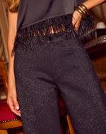 Warren Stretch Lurex High Rise Barrel Jeans
