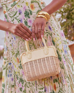 Butter % Sunelle Straw Basket Color Block Handbag-4