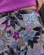 Moonlit Botanica Sequin Embellished Mini Skirt