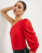 Red % Such A Betty One Shoulder Top-1
