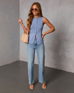 Blue % Soft Fairway Knit Top-2