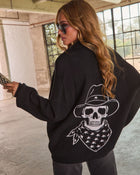 Wicked Ways Knit Western Skull Graphic Cardigan