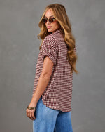 Josette Cotton Gingham Short Sleeve Top