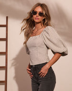 Valentina Plaid Peasant Blouse