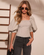 Valentina Plaid Peasant Blouse