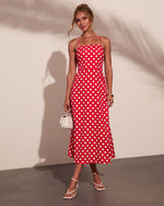 Coastal Charm Polka Dot Midi Dress