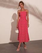Coastal Charm Polka Dot Midi Dress