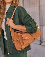 Huntlie Faux Suede Messenger Shoulder Bag