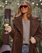 Chocolate % Yulissa Pocketed Teddy Coat-6