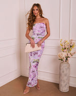 Midnight Gardenia Floral Mesh Maxi Dress