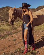 Black % Andy Bustier Flyaway Tunic Top-3