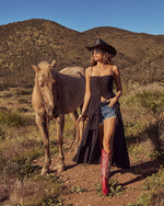 Black % Andy Bustier Flyaway Tunic Top-6