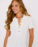 Thaliah Ribbed Knit Henley Top