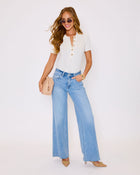 Thaliah Ribbed Knit Henley Top