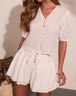 Ritual Moment Cotton Eyelet Puff Sleeve Top