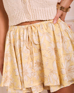 Yellow % Petal Perfect Floral Satin Mini Skort-6