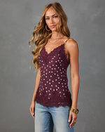 Just Lovely Polka Dot Lace Trim Cami