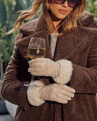 Vionae Vegan Leather Faux Fur Trim Gloves