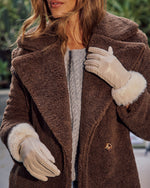 Vionae Vegan Leather Faux Fur Trim Gloves