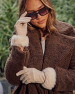 Vionae Vegan Leather Faux Fur Trim Gloves