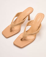 Sunlit Coast Raffia Thong Heel Sandal