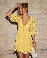 Paulette Floral Crochet Lace Mini Dress