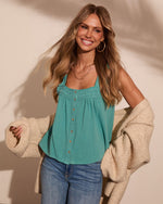 Seaport Style Linen Blend Tank Top