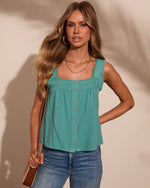 Seaport Style Linen Blend Tank Top