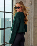 Hunter Green % Nevah Cable Knit Sweater-4