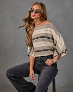 Bella Knit Striped Short Sleeve Sweater