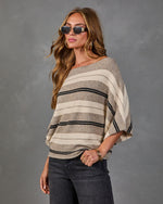 Bella Knit Striped Short Sleeve Sweater