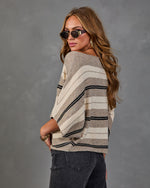 Bella Knit Striped Short Sleeve Sweater