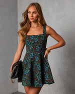 Leora Tapestry Fit and Flare Mini Dress