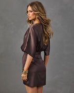 Halo Hour Wrap Satin Mini Dress