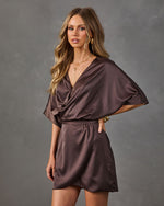 Halo Hour Wrap Satin Mini Dress
