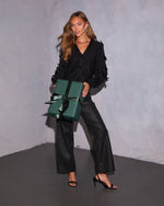 Cold Flame Metallic Knit Open Sleeve Cardigan