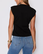 Black % Cory Twist Front Tee-4