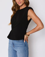 Black % Cory Twist Front Tee-3